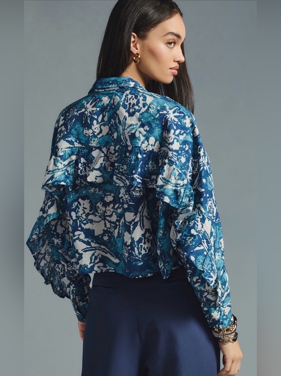 Anthropologie Tops - NWOT-Pilcro by Anthropologie Batik Blouse w. Ruffle